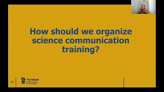 Ayelet Baram-Tsabari: "Teaching the Art of Science Communication". PubSciCo lecture
