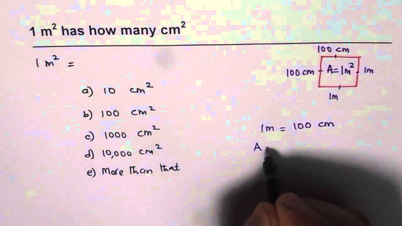 One Meter Square Is How Many Centimeter Squares Youtube