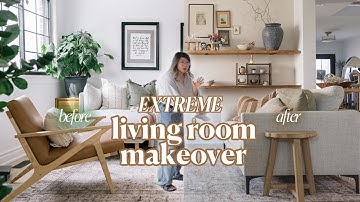 Wabi-sabi living room makeover | japandi style, tearoom, antique, lime-wash paint and DIY shelves