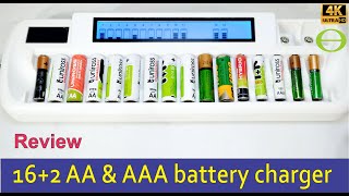 Review of the BONAI 16+2 Bay Smart Rechargeable Battery Charger AA and AAA model VIPZN1680C