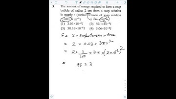 The amount of energy required to form a soap bubble of radius 2cm from a soap solution is nearby