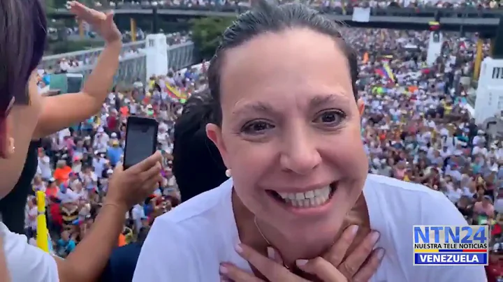 Euforia de Mara Corina tras liderar la multitudina...