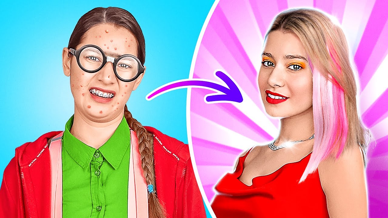 Popular Girl Vs Nerd How To Become Popular At School Overnight Tiktok Makeover By 123go