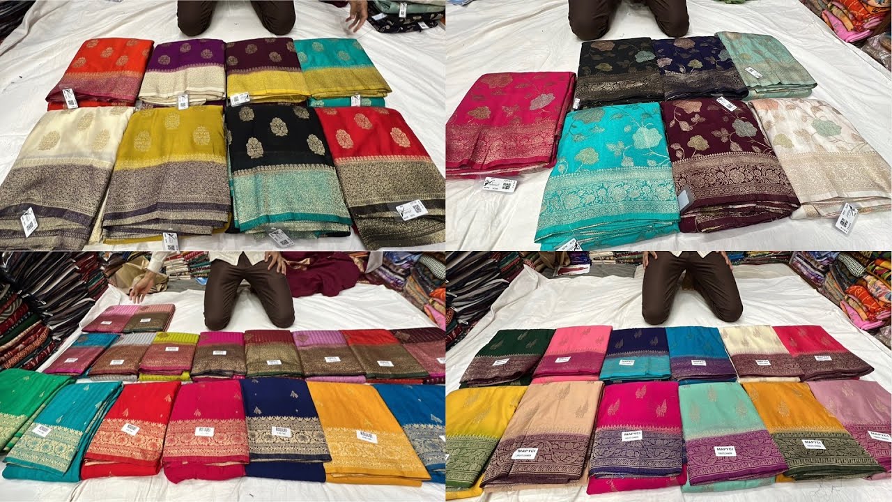 Chickpet Bangalore wholesale Boutique sarees||Single saree courier available