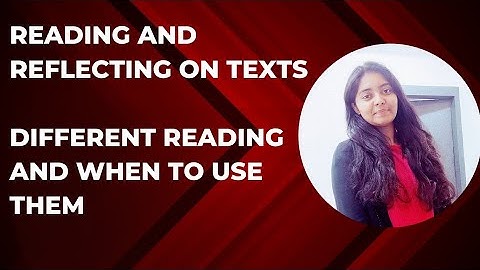 Different Reading Techniques and When To Use Them | Reading and Reflecting on Texts by Khushi