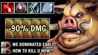 WTF 1v5 CAN'T KILL LATE 90% DMG +100% Lifesteal Most Broken Hero Bristleback Imba Dota 2