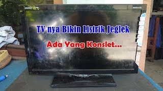 Servis TV LED Polytron 24T810 Rusak Mati Total - Listrik Jeglek