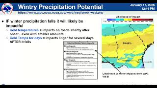 NWS Atlanta Special WeatherBriefing on Jan 17, 2025 for Cold and possible Wintry Weather next Week
