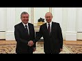 Встреча Шавката Мирзиёева и Владимира Путина в Москве