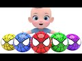 Learn Color with Finger Family Song 스파이더맨 스퀴시볼 핑거패밀리 영어동요 라임이와 영어 공부 해요! 손가락 가족 거미송 노래