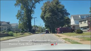 Driving Through Baltimore: Mount Holly → Central Forest Park (Real-Time Drive) 🚗 🇺🇸
