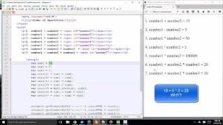 Math Order of Operations using HTML and JavaScript