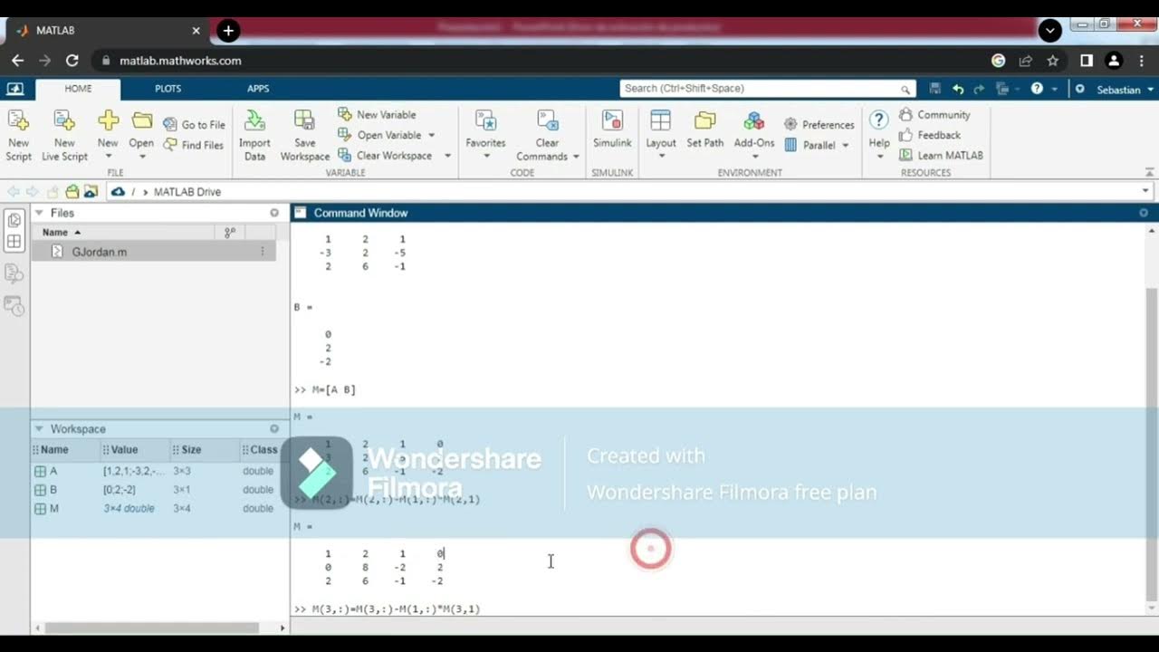 Solución de sistema 3x3 a través de Matlab GaussJordan YouTube