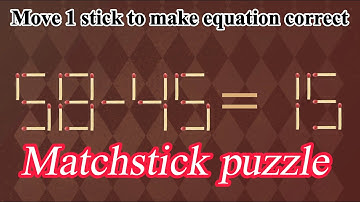 Мatchstick puzzle 45 Move 1 stick to make equation
