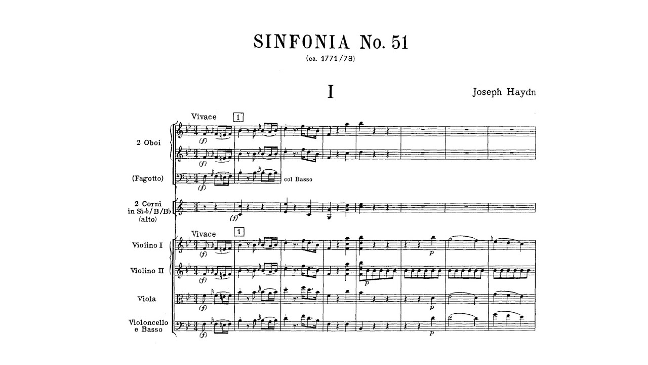 Haydn: Symphony No. 51 in B-flat major (with Score) - YouTube