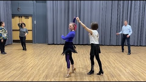 Cha-Cha beginners lesson: 6 steps--Basic/Progressive/Chase Turn/Crossover/Alternating Turn/Spot Turn