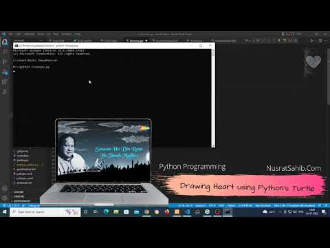 Drawing Heart using Python's Turtle | Python | Nusrat Fateh Ali Khan | NusratSahib.Com