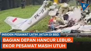 Pesawat Latih yang Jatuh di BSD Tangsel Sisakan Buntut, Bagian Depan Hancur