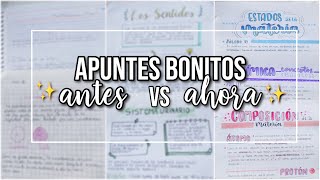 MIS PRIMEROS APUNTES BONITOS  apuntes de antes vs los actuales   DanielaGmr ♥