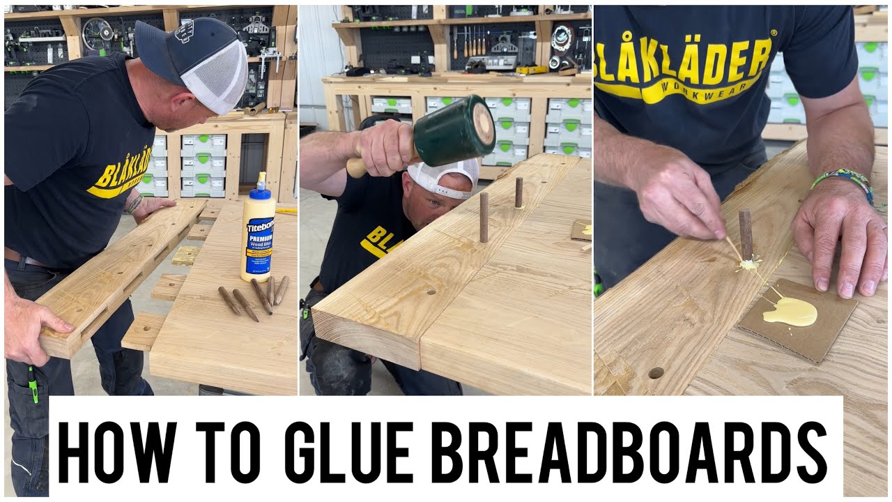 How to glue up breadboards with draw bore pegs