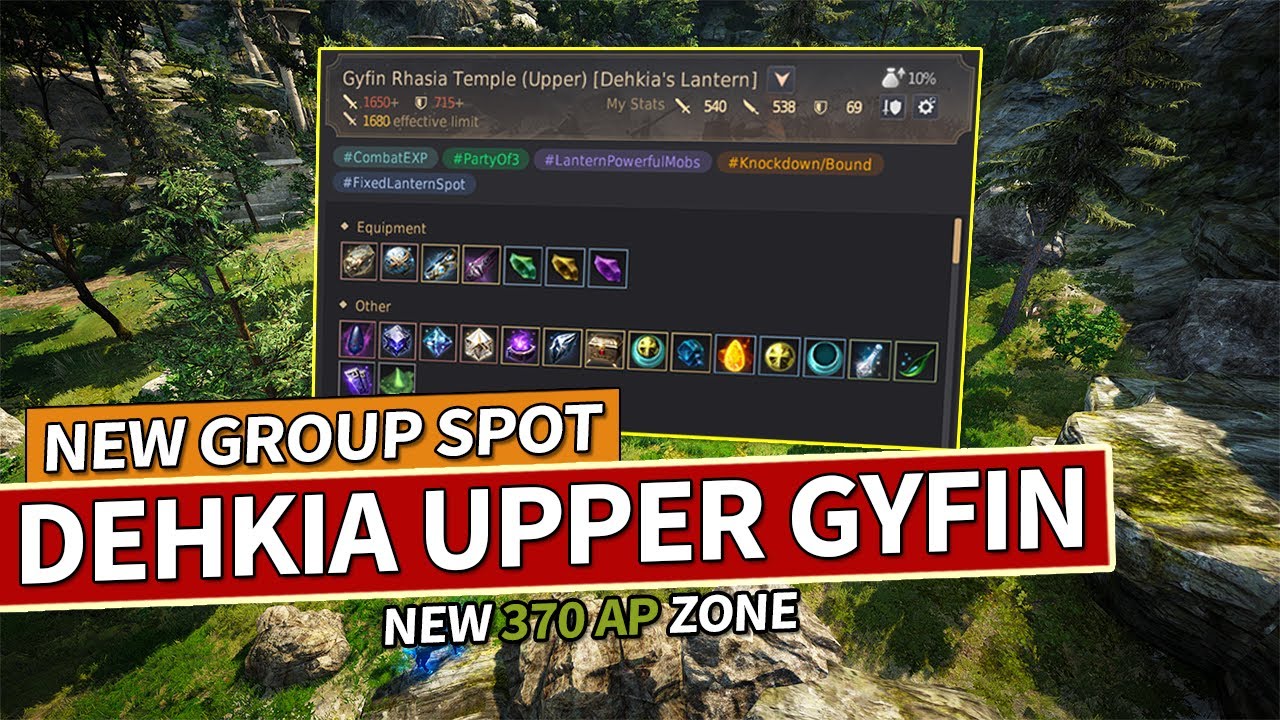 Trying Dehkia Upper Gyfin - New 370 AP Group Grind Spot | Black Desert 4K