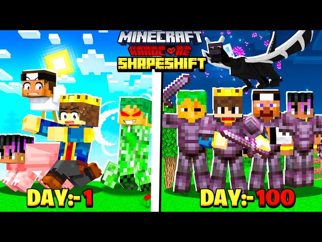 FINALE - 100 Days in SHAPESHIFTING Hardcore Minecraft 😰 class=