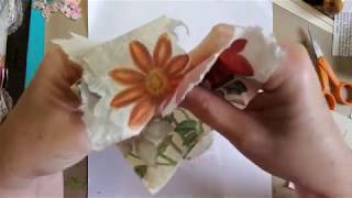 Embellishing Guest Checks and Creating Fabric Flips for the junk journals