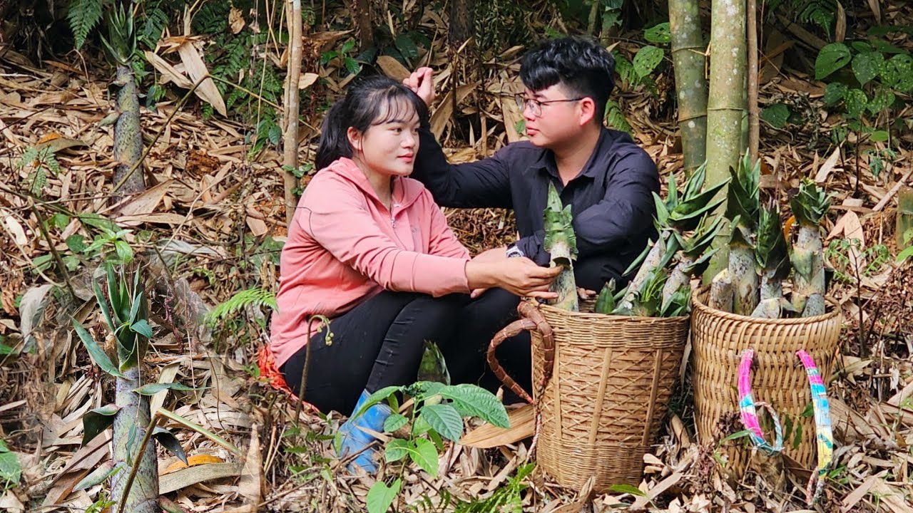 Single Mother and Engineer Cook and Harvest Sweet Bamboo Shoots to Sell at the Market