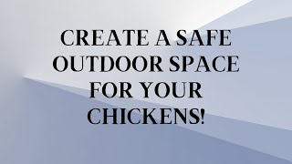 Create a safe and secure outdoor space for your chickens.
