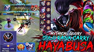 HOW TO SOLO CARRY WITH HAYABUSA! MYTHICAL GLORY RANKED GAMEPLAY!! | MOBILE LEGENDS screenshot 2