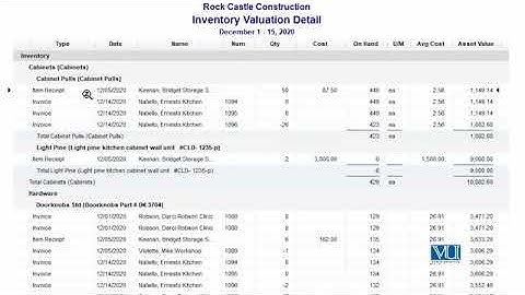QUICKBOOKS TUTORIALS 06 10 Create A Detailed Inventory Valuation Report