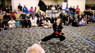 Jade Kalpokas Kung fu Double fan form Dragon MMA Academy