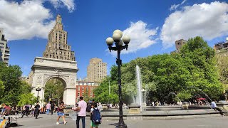 【4K】5th Avenue: Bryant Park  New York City Library to Washington Square Park 3PM: Random Walker