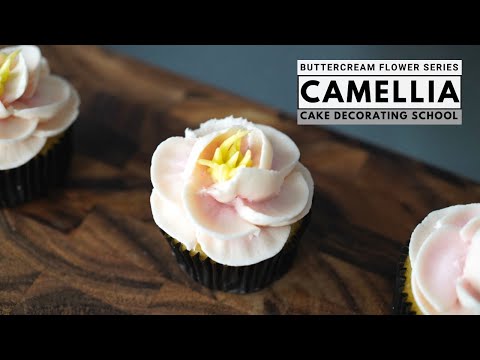 How to pipe buttercream camellia flower [ Buttercream flower series ]