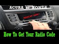 How to Find Serial Number & Code for Your Honda Accord, Acura MDX, Acura TL Radio