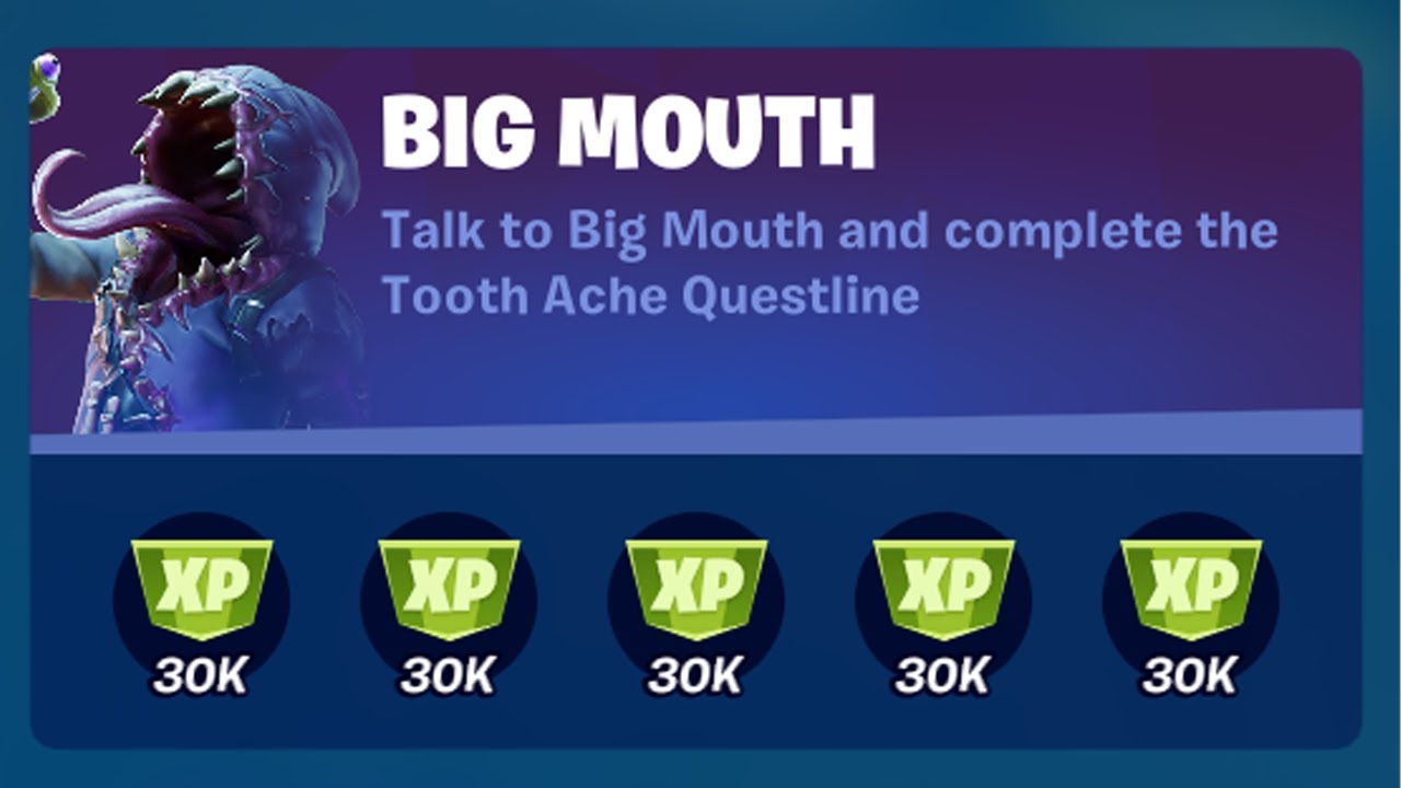 Talk to Big Mouth and Complete the Tooth Ache Questline - Fortnite Location