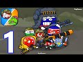 Country balls zombie rush  gameplay walkthrough part 1 tutorial countryballs zombie attack