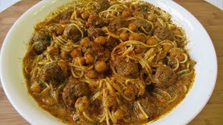 ASH KOFTA SPAGHETTI AND MEATBALLS RECIPE KOFTA RAMZAN SOUP RECIPES  CUISINE آش کوفته دار افغانی