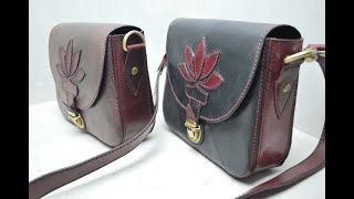 Leather ladies bag. Free pdf pattern./ Женская сумка из натуральной кожи. Бесплатная выкройка.