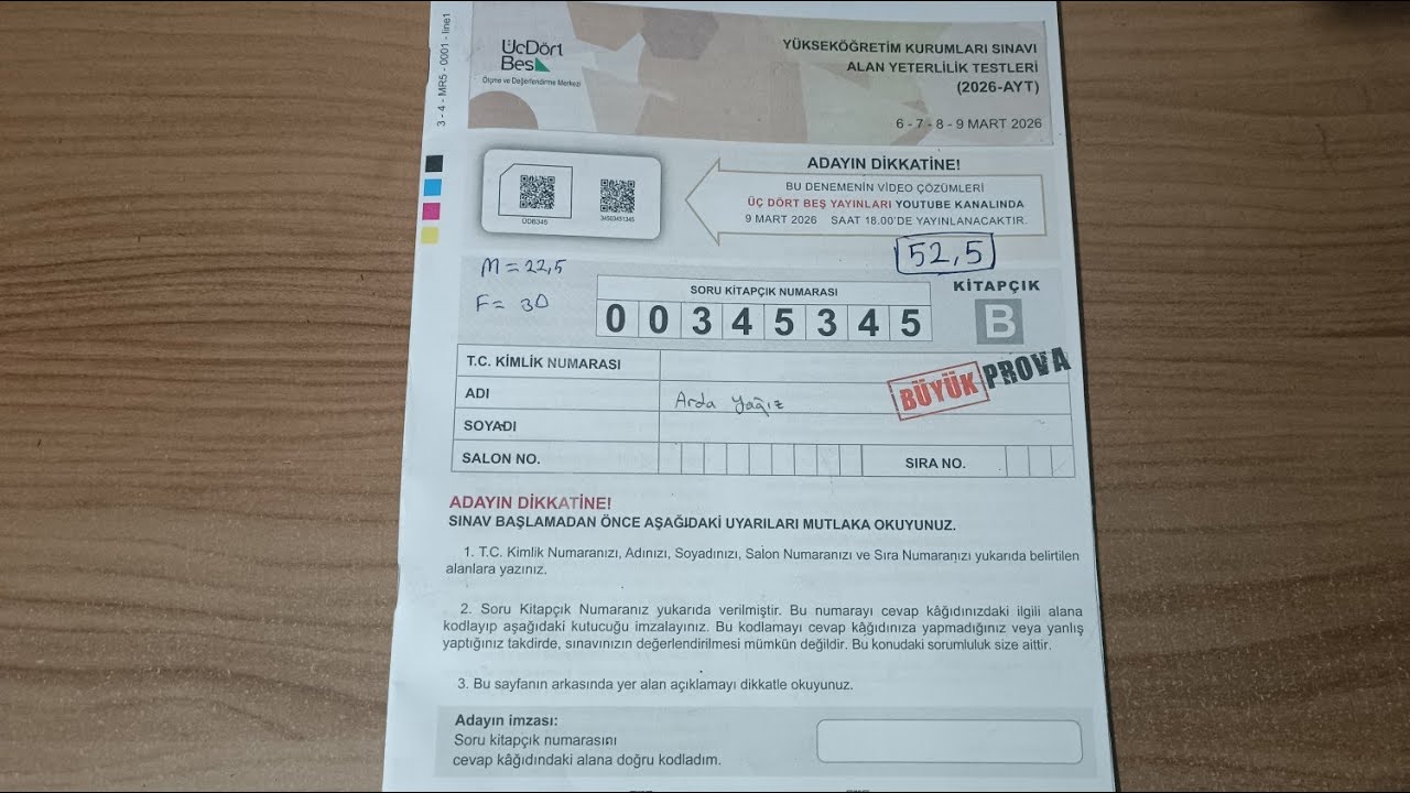 345 AYT Büyük Prova Deneme Sonucum #yks2026 #ayt #mezun 