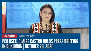LIVE: PCO Usec. Claire Castro holds press briefing in Bukidnon | October 29, 2026 Update