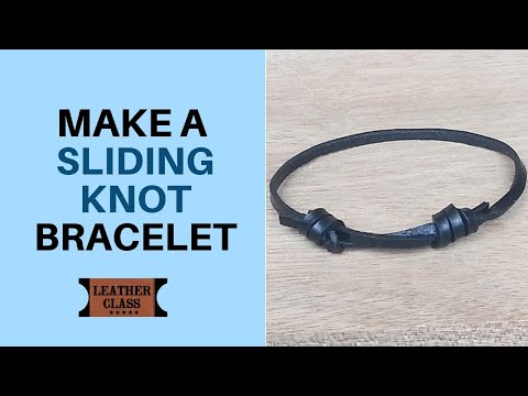 Leather Wrist Band with Adjustable Slide Knot - Saddle Brown