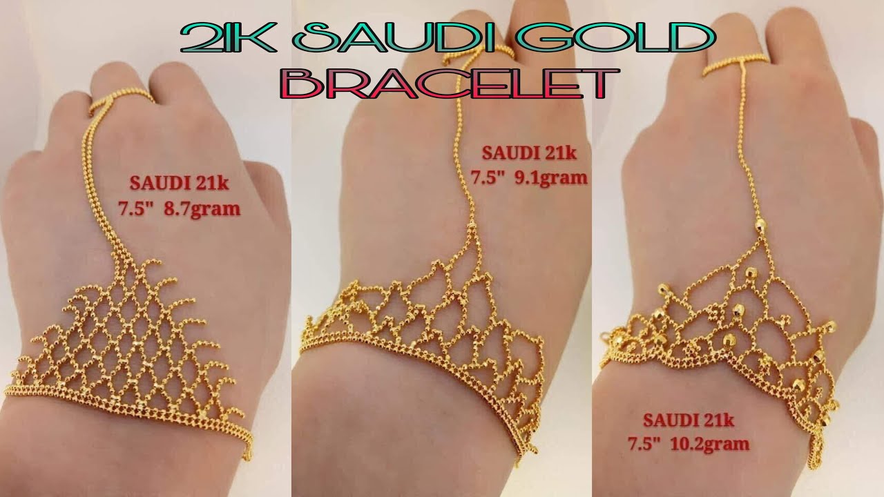 Saudi Gold Bracelets designs with WEIGHT - YouTube