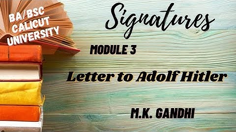 Calicut University 3rd sem BA Bsc Signatures |Letter To Adolf Hitler| Malayalam summary |