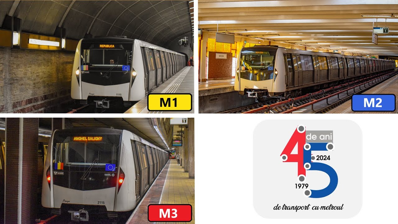 Bucharest Metro - 45 years anniversary train (Bombardier Movia 346 BM21 1115-2115 „Praga”)