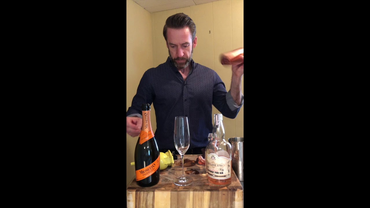 Pink 75 Cocktail Recipe - Gin Lane 'Victoria' Pink Gin & Mionetto Prosecco
