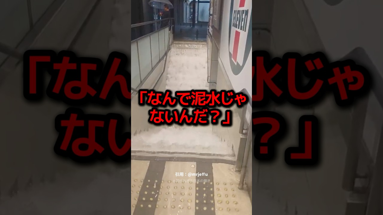 大豪雨の千葉で撮影された“滝のような階段”の映像に世界が驚愕