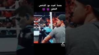 مصارع يضرب مشجع لاكن المشجع يرد عليه 😳🔥كامله