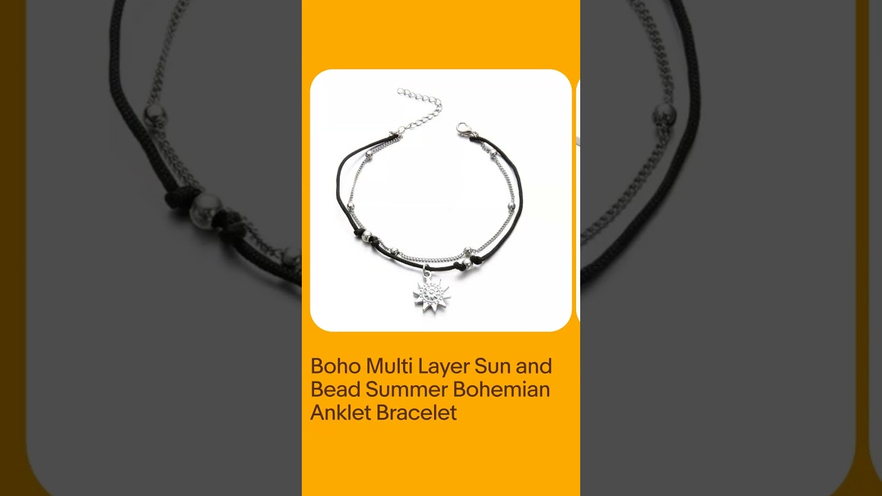 Boho Multi Layer Sun and Bead Summer Bohemian Anklet Bracelet