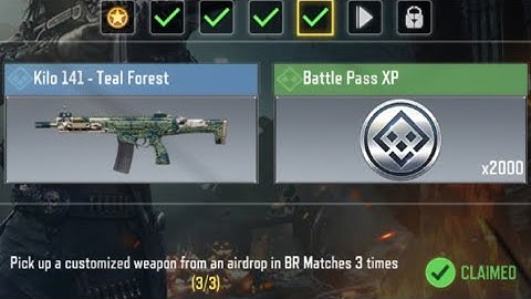 Call Of Duty Mobile Pick up a customized weapon from an airdrop  in BR Matches 3 times Task Complete